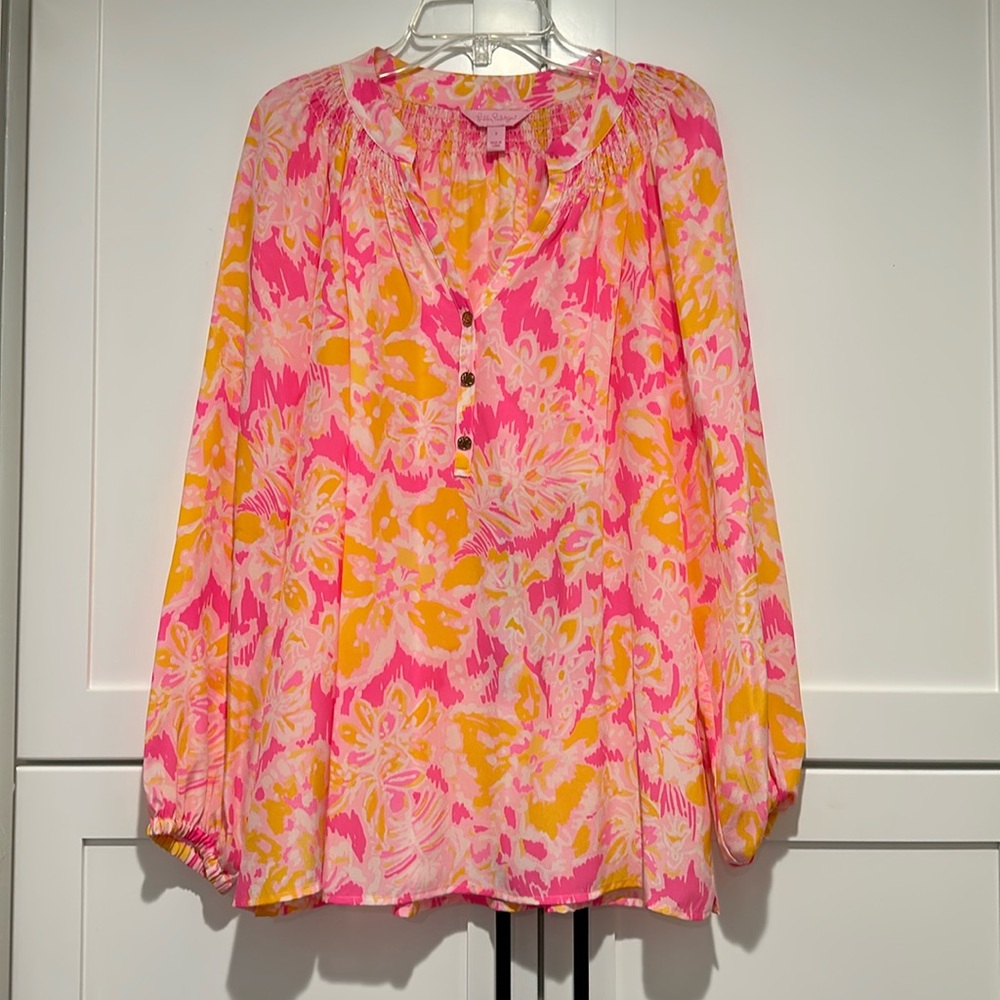 Lilly Pulitzer 100% silk blouse size Small